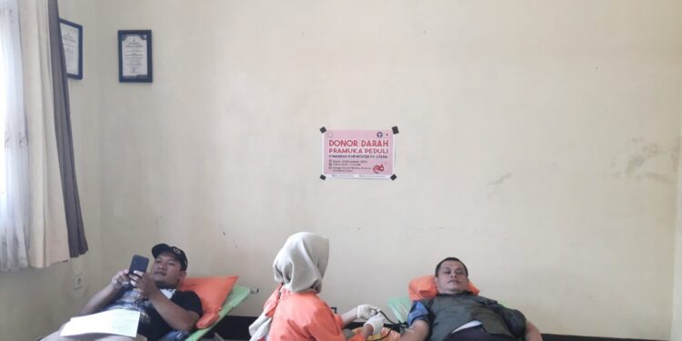 Kwarran Purwokerto Utara Gelar Donor Darah di Sanggar Bhakti Pramuka