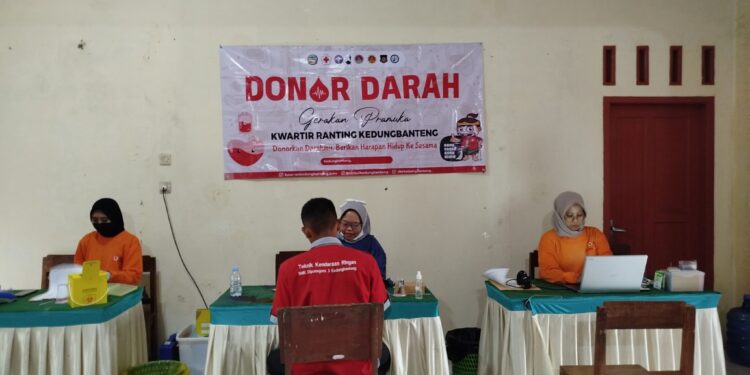 Aksi Peduli Kemanusiaan, Kwarran Kedungbanteng Ajak Masyarakat Donor Darah Sukarela