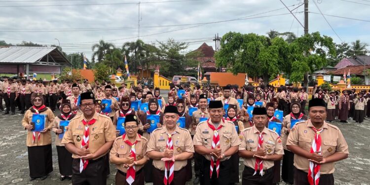 Upacara Hari Pramuka ke-64 Tingkat Kwartir Ranting Purwojati Berlangsung Khidmat