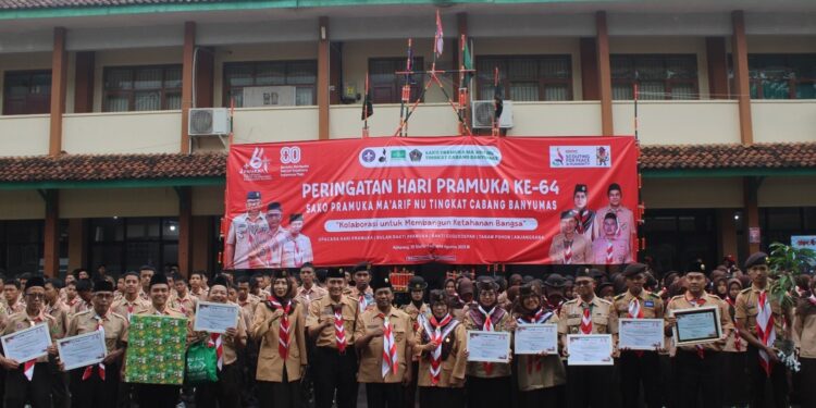 1.548 Penegak Sako Ma’arif NU Banyumas Meriahkan Hari Pramuka