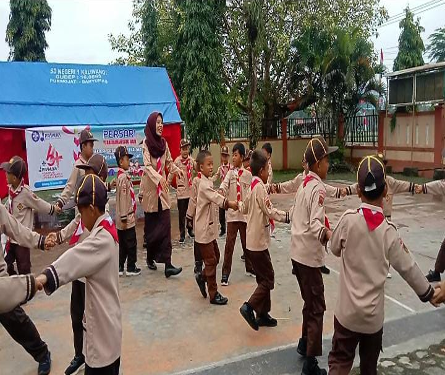 SD Negeri 1 Kaliwangi Kwarran Purwojati Gelar Persari Meriah Peringati Hari Pramuka ke-64