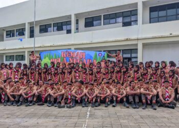 Pramuka SMK Ngeri 1 lumbir Gelar Kemah Bela Negara