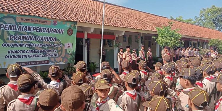 Ratusan Calon Pramuka Garuda Golongan Siaga & Penggalang Kwarran Somagede ikuti Penilaian Pramuka Garuda