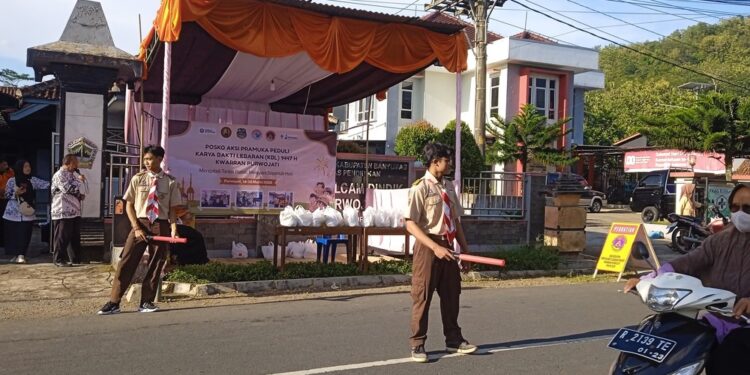 Hari Pertama Pramuka Kwarran Purwojati Gelar Aksi Karya Bakti Lebaran 1447 H/2026