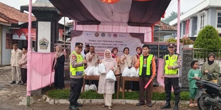 Kapolsek Purwojati Lakukan Kunjungan dan Monitoring Posko APP KBL Kwarran Purwojati