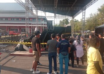 Gerak Cepat Tim Reaksi Cepat Kwarcab Banyumas Bantu Penanganan Insiden Robohnya Tribun GOR Satria