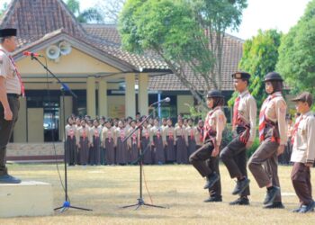Semangat Pengabdian Membara, Kwarran Pekuncen Gelar Upacara Hari Pramuka ke-65