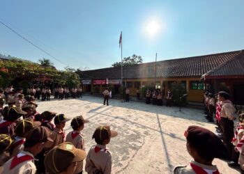 Semangat Hari Pramuka ke-65, SDN Kaliputih Kwarran Purwojati Gelar Upacara dan Latihan Kepramukaan