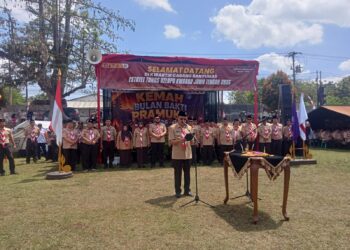 Simbol Estafet Semangat Kepramukaan, Kwarcab Banyumas Resmi Terima Pasukan ETK dari Kwarcab Purbalingga di Lapangan Silado